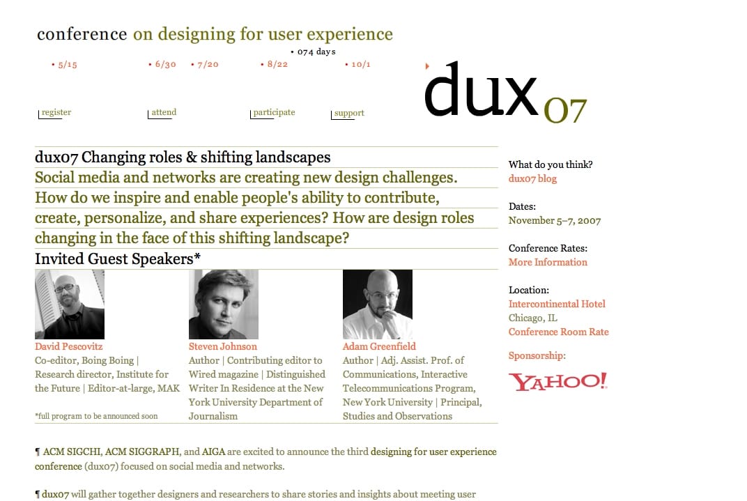 Designing for User Experience 2007 Conference (dux 07)